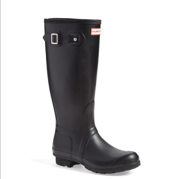 Hunter Shoes - Hunter Tall Zip Back Black Rain Boots